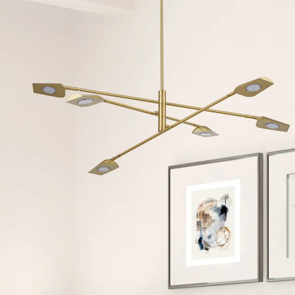 Hentrich 6 - Light Dimmable LED Modern Linear Chandelier | Wayfair North America