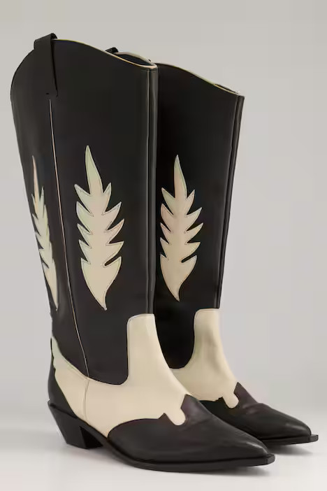 Cowboy-Stiefel, echtes Leder, Western-Look | Ulla Popken DE