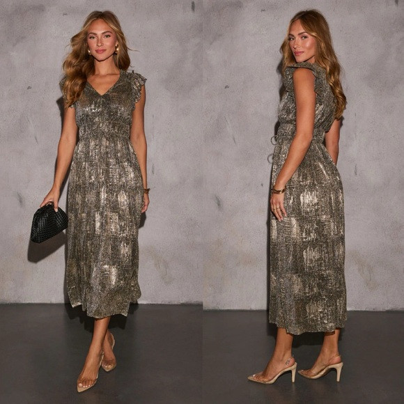 Metallic Midi Dress (S) | Poshmark