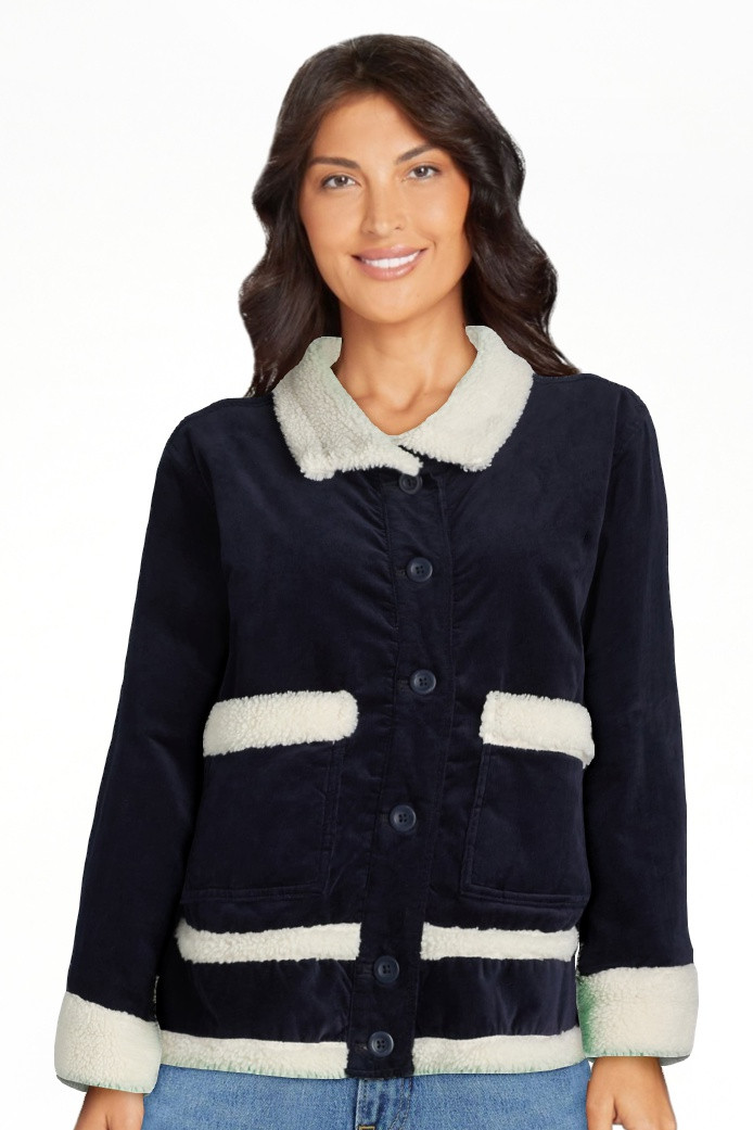 Free Assembly Women's and Women's Plus Corduroy Jacket with Faux Shearling Trim, Sizes XS-4X | Walmart (US)