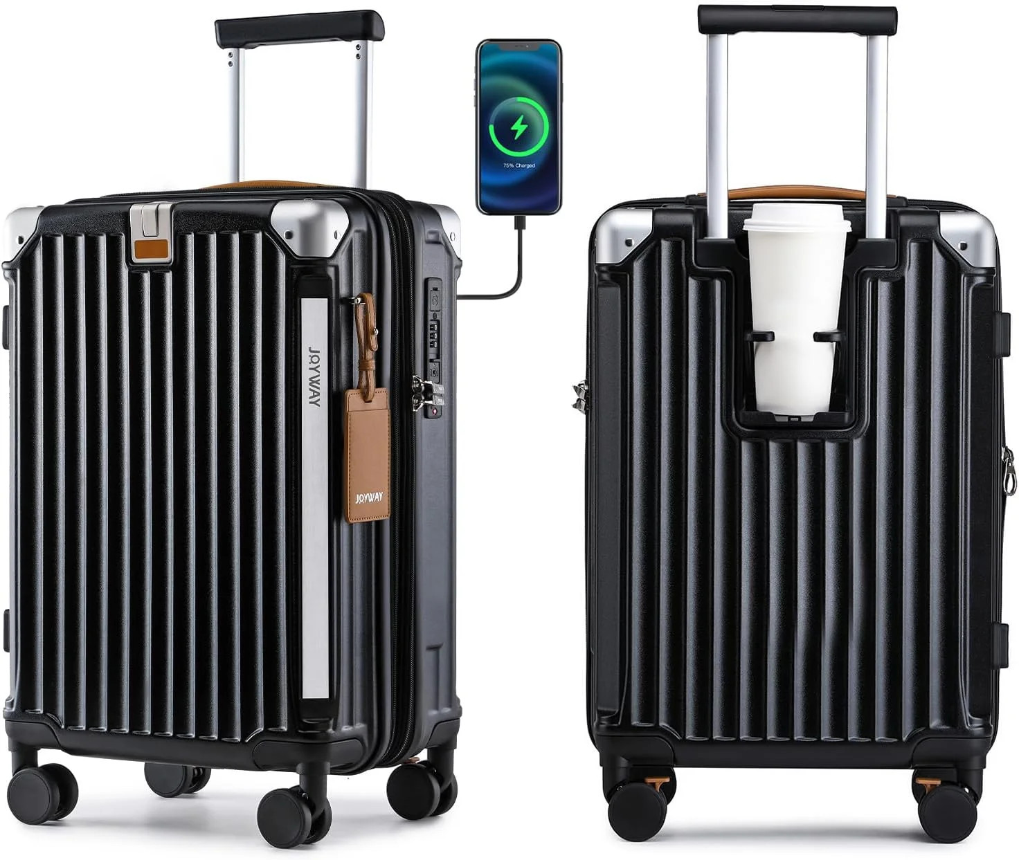 Joyway Luggage Sets Expandable Hard 20 inch Carry-on Luggage USB Port Cup Holder TSA Lock Suitcas... | Walmart (US)