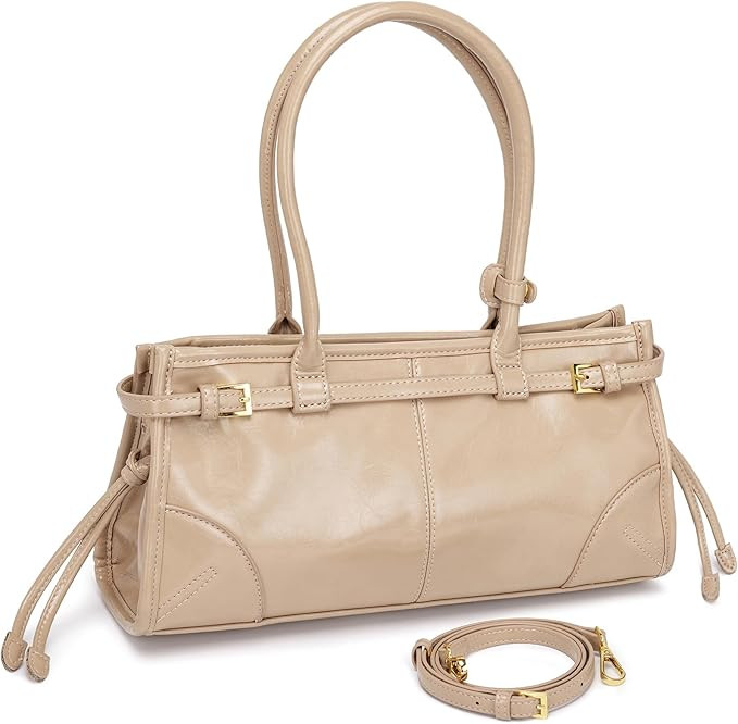 Women’s Shoulder Bag – Structured, Soft Faux Leather Crossbody Purse, Medium Capacity, Detach... | Amazon (US)