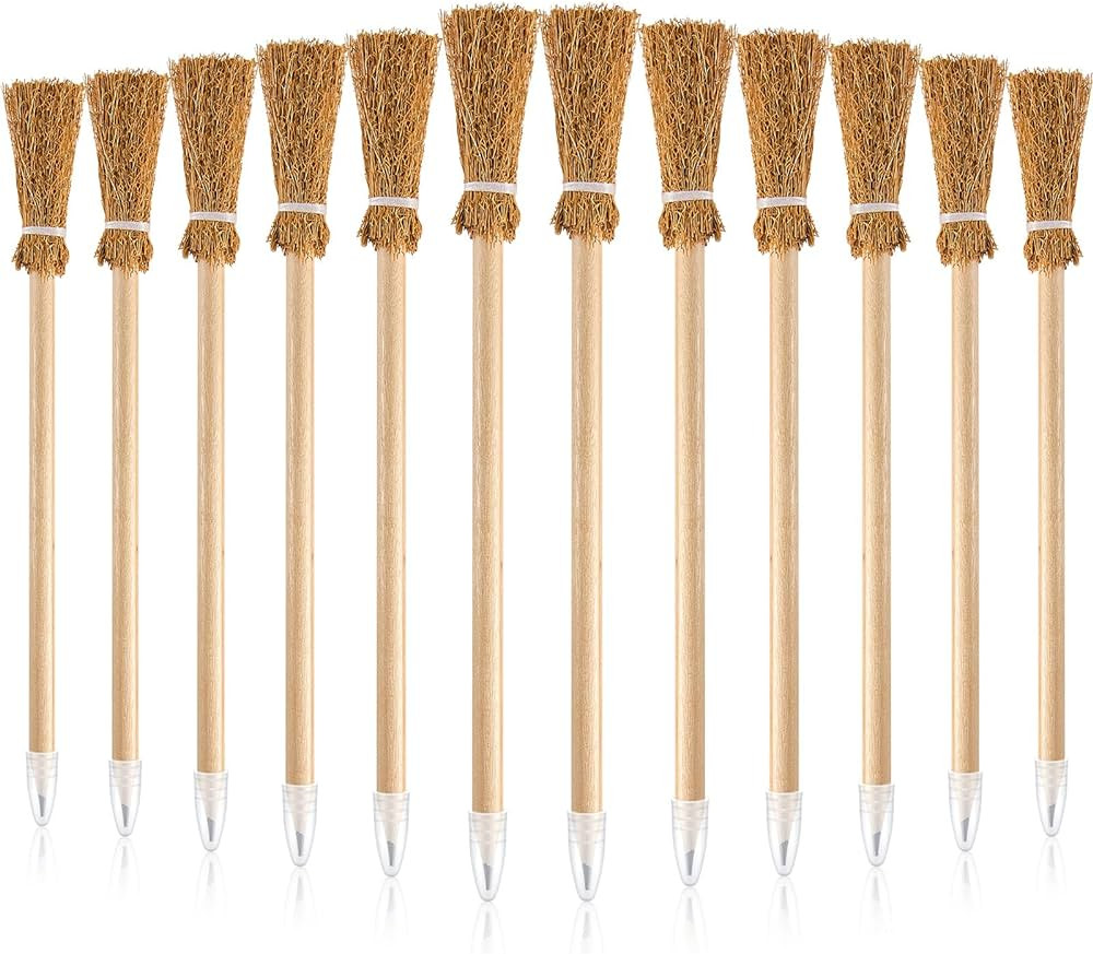 Zonon Witch Broom Pencils, 12 Pieces, Halloween Party Favors, Suitable for Kids, Teens, Adults, C... | Amazon (US)