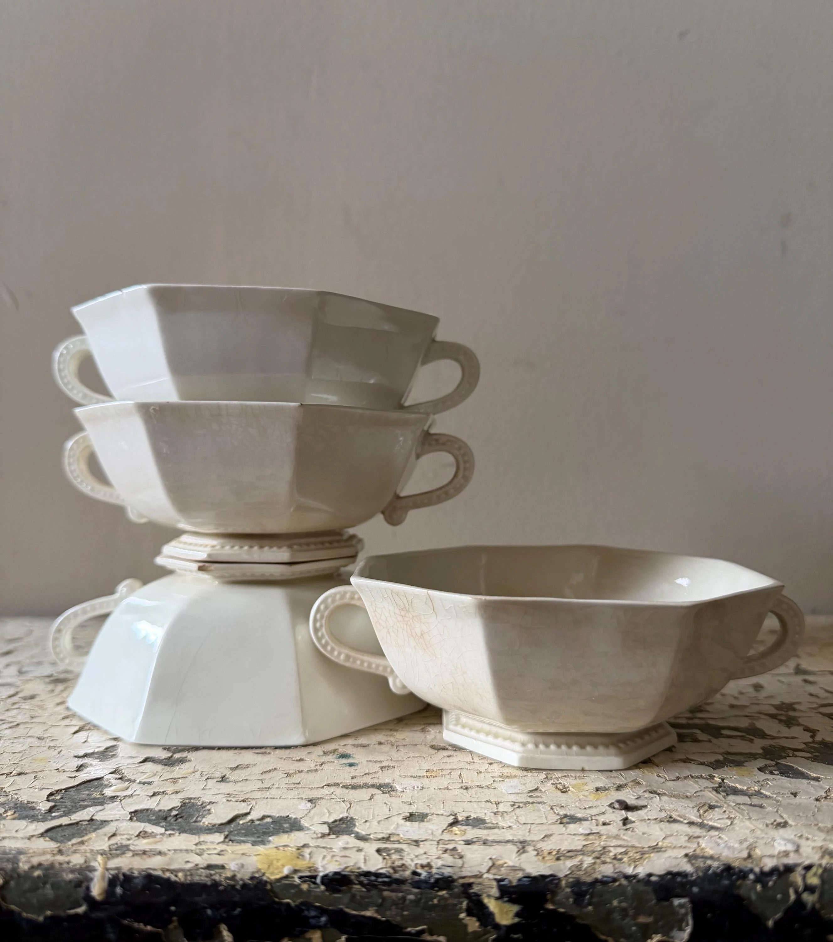 Antique French Creamware Bowls Montereau - Etsy | Etsy (Global)