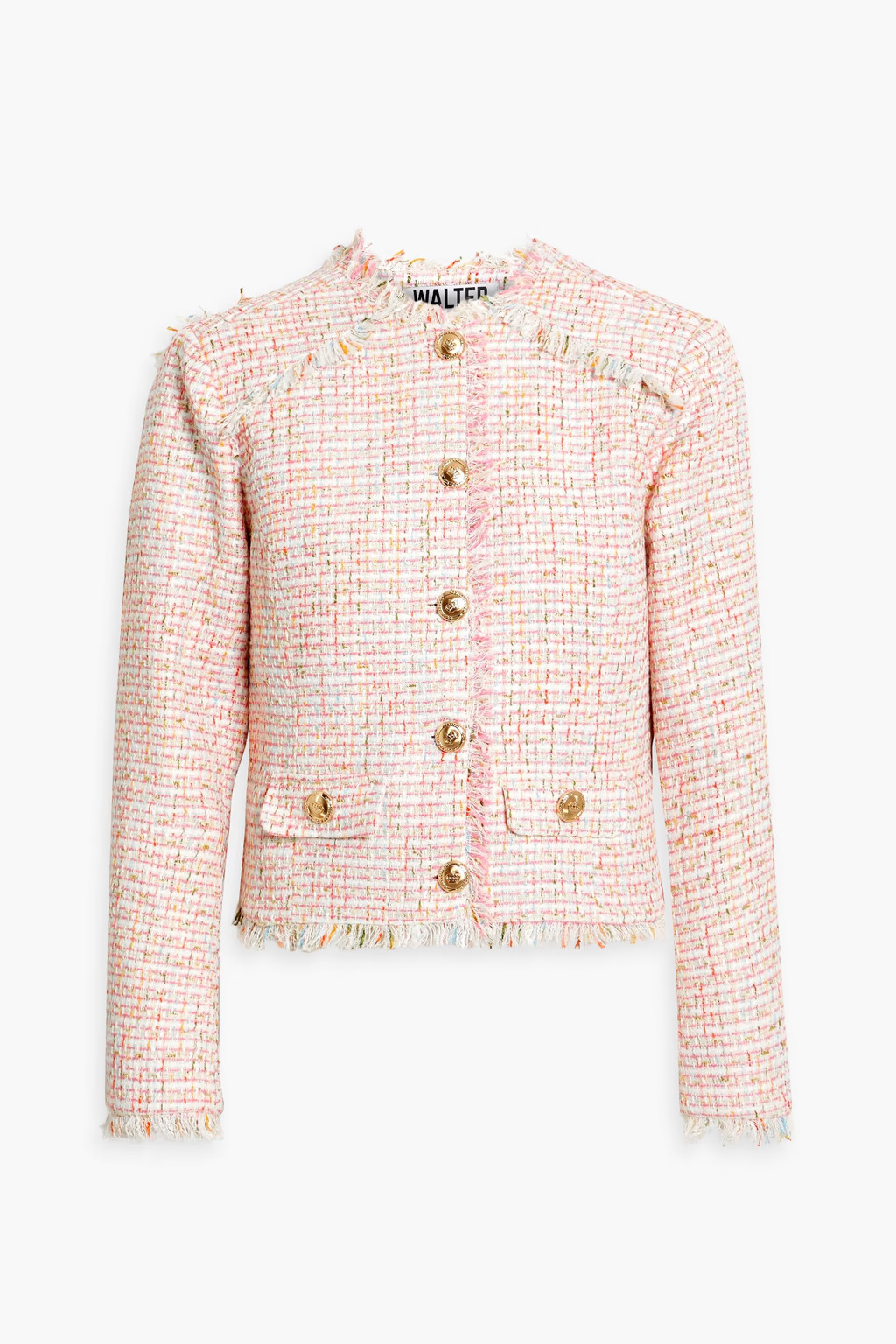 WALTER BAKER Frayed metallic tweed jacket | Sale up to 70% off | THE OUTNET | The Outnet (US and CA)