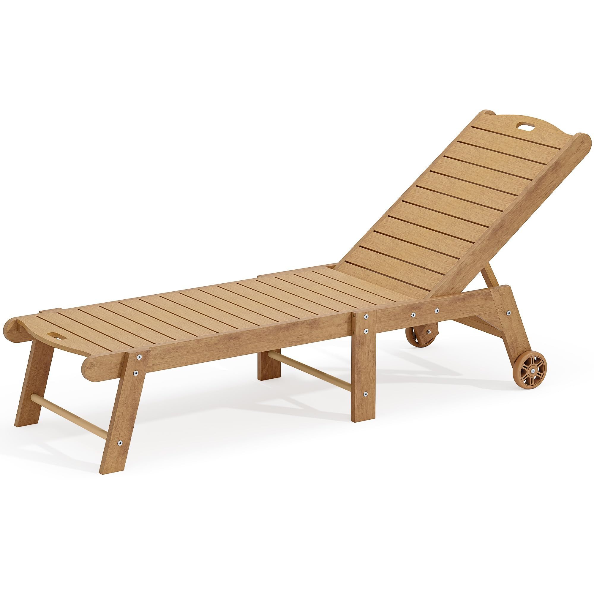 DWVO Patio Chaise Lounge Chair, HIPS Material Outdoor Lounger Recliner with Wheel, Beach Pool Sun... | Amazon (US)