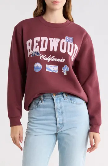 Vinyl Icons Redwood Fleece Sweatshirt in Maroon at Nordstrom Rack, Size Large | Nordstrom Rack