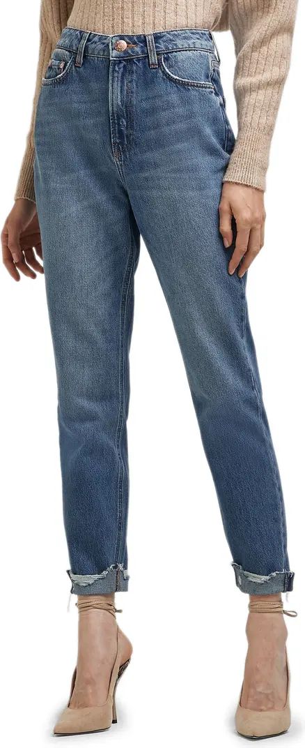 River Island Chew Hem Nonstretch Mom Jeans | Nordstrom | Nordstrom