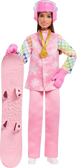 Barbie Careers Snowboarder Doll Wearing Pink Snow Jacket, Pants & Boots with 10+ Accessories Incl... | Amazon (US)