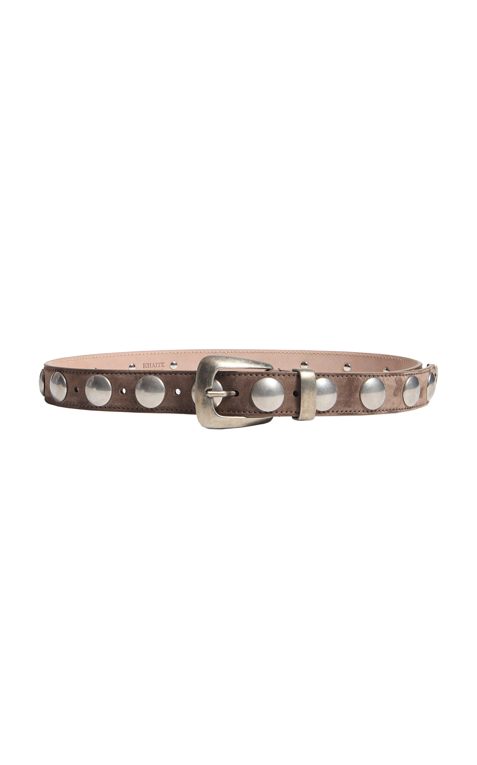 Khaite - Benny Studded Suede Belt - Brown - 80 cm - Moda Operandi | Moda Operandi (Global)
