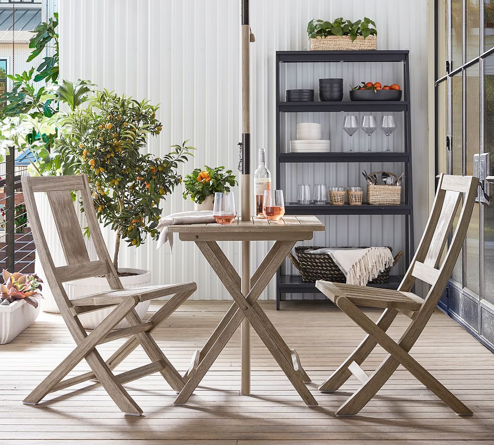 Indio 24" FSC® Eucalyptus Folding Patio Bistro Table | Pottery Barn (US)