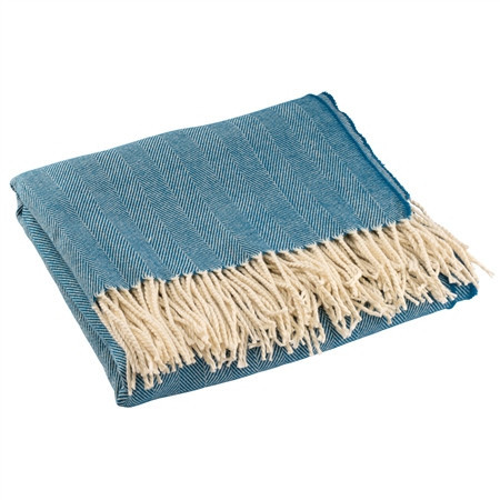 Herringbone Atlantic Blue Throw | Belleek Pottery