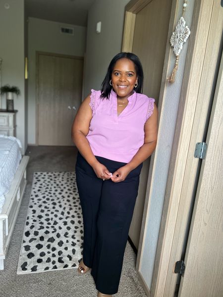 Lilac sleeveless blouse - wearing a size 1x. 

#LTKstyletip #LTKworkwear #LTKcurves