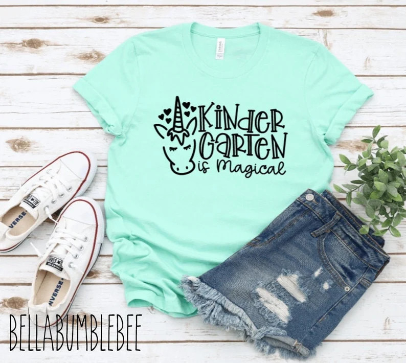 Kindergarten is Magical / Unicorn Teacher Shirt / School Tshirt / Amazing Tee / Kinder Garten Gra... | Etsy (US)