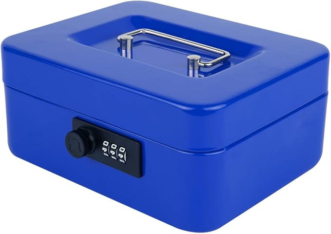 KYODOLED Cash Box with Combination Lock,Safe Metal Box for Money,Storage Lock Box with Money Tray... | Amazon (US)