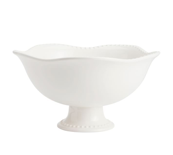 Emma Beaded Stoneware Footed Serving Bowl | Pottery Barn (US)