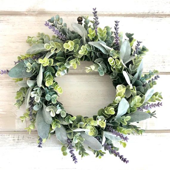 Spring Wreath Frosted Eucalyptus and Lambs Ear Wreath | Etsy | Etsy (US)
