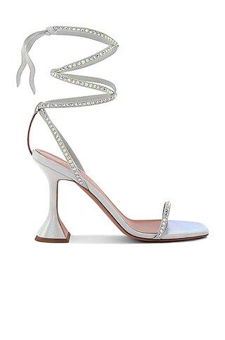 AMINA MUADDI Vita Metallic Sandal in Mermaid & Crystals | FWRD | FWRD 