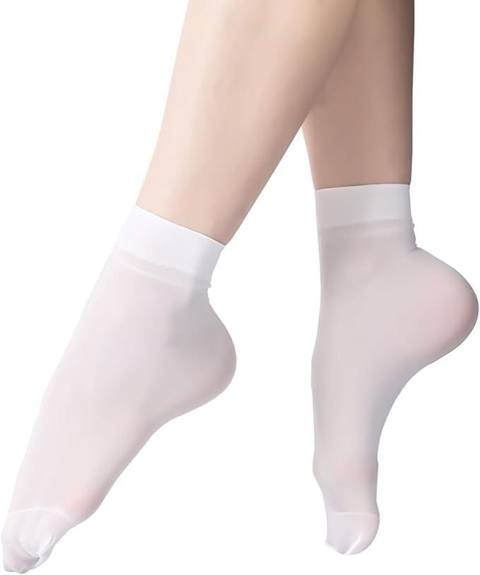 12 Pairs Sheer Nylon Socks for Women Thin Ankle Stocking Footies Transparent Silk Sheer Socks Wit... | Amazon (US)
