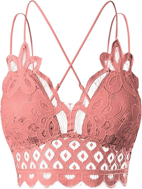 Women's Sexy Lace Bralette Pad Bra Top | Amazon (US)