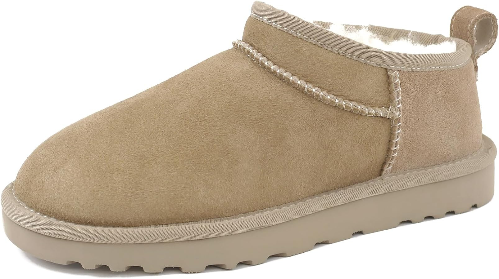 Women's Ankle Boots, Genuine Sheepskin Suede & Wool, Slip-On Winter Booties with Lightweight Sole... | Amazon (US)