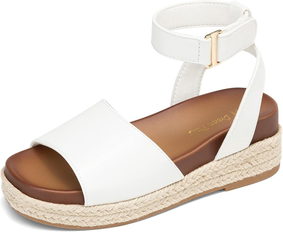 DREAM PAIRS Girls Sandals Platform Wedge Open Toe Espadrille Sandals with Buckle Ankle Strap for ... | Amazon (CA)