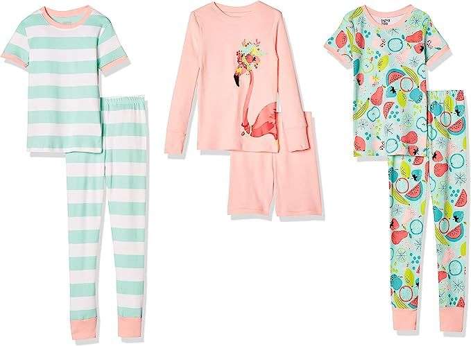 Spotted Zebra Girls' Snug-fit Cotton Pajamas Sleepwear Sets | Amazon (US)