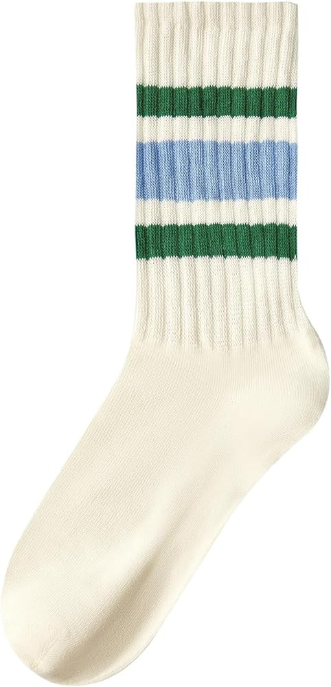 Century Star Retro Striped Novelty Socks For Women Vintage Casual Crew Socks Sporty Calf Socks Co... | Amazon (US)