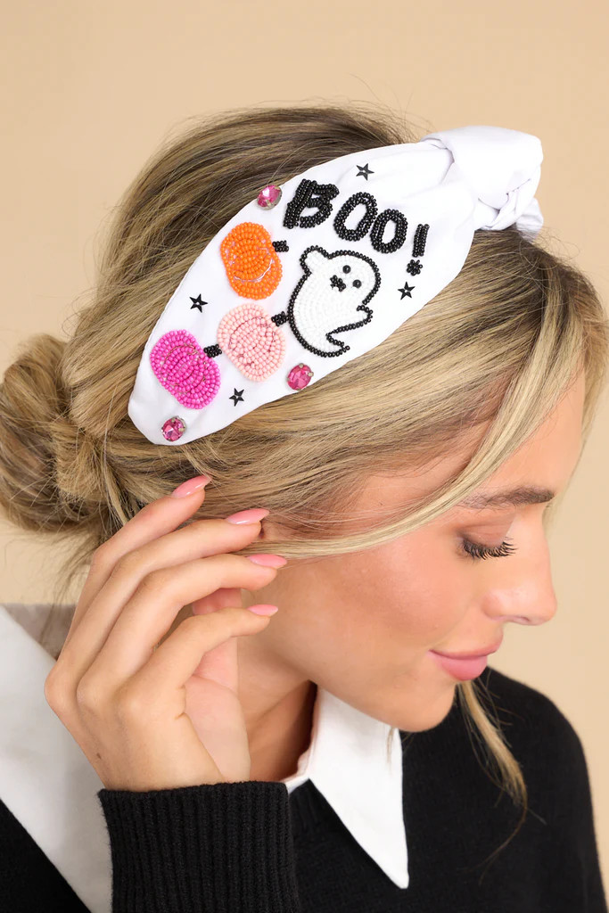 Be My Boo White Headband | Red Dress 
