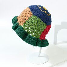 Color Block Flower Crochet Bucket Hat | SHEIN