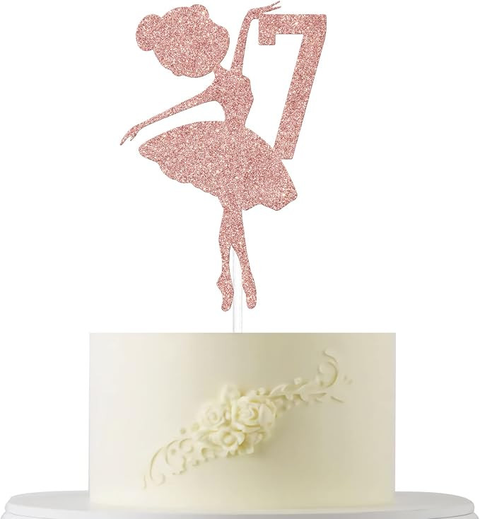 Ballerina 7th Birthday Cake Topper, 7th Birthday Cake Topper, Cute Ballerina Bday Cake Decoration... | Amazon (US)