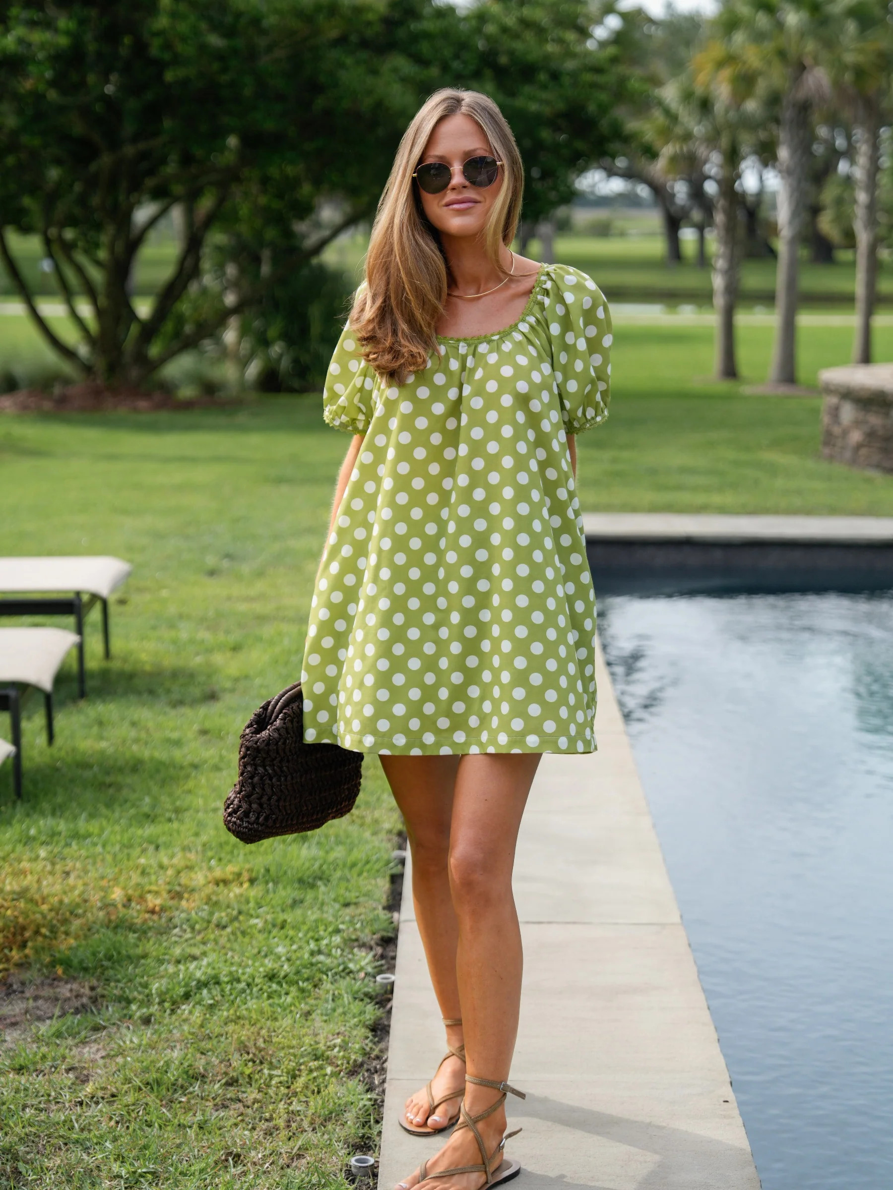 The Madeline Set - Key Lime Dot | Darling Loungewear