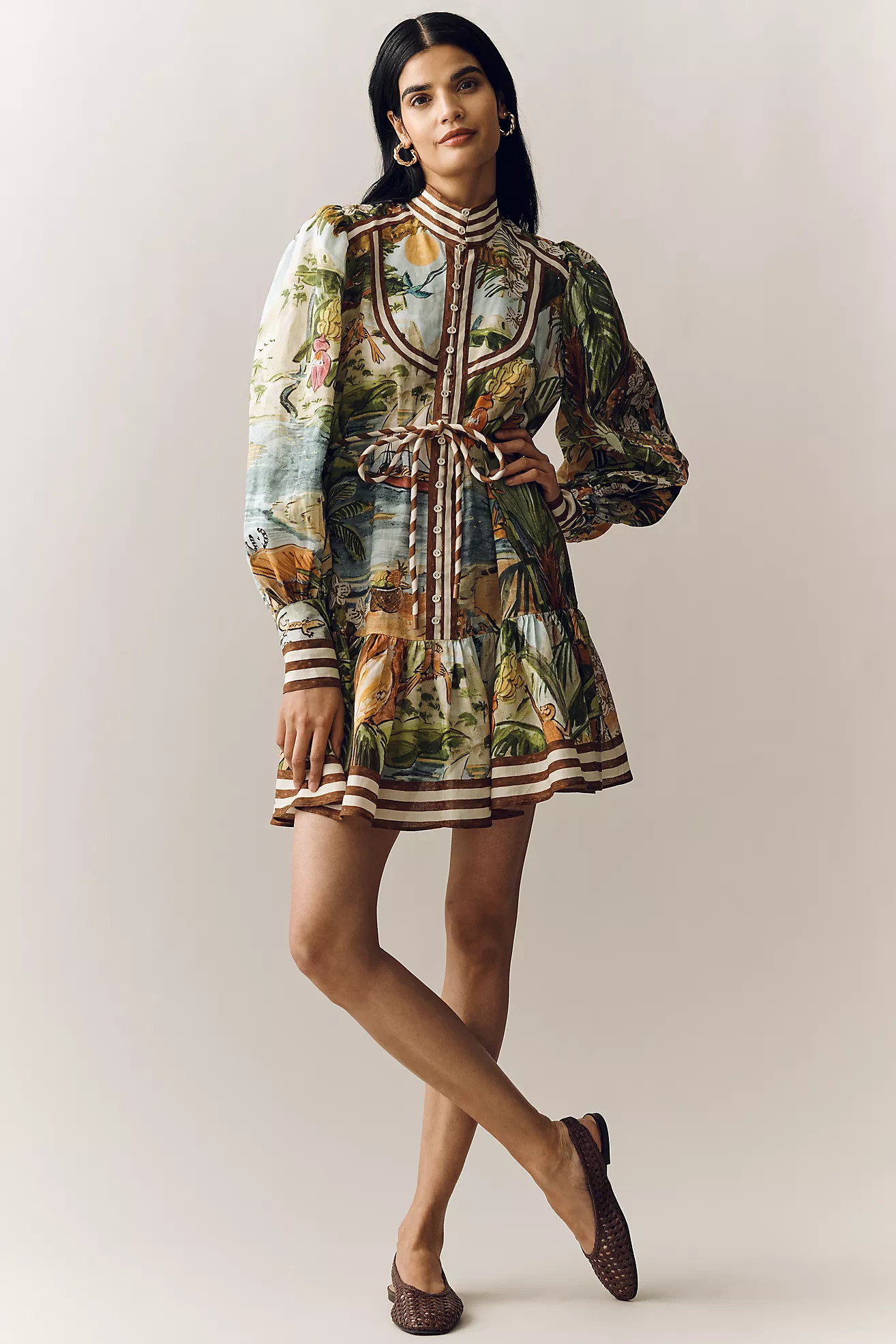 ALÉMAIS Toucan Tango Long-Sleeve Mini Dress | Anthropologie (US)