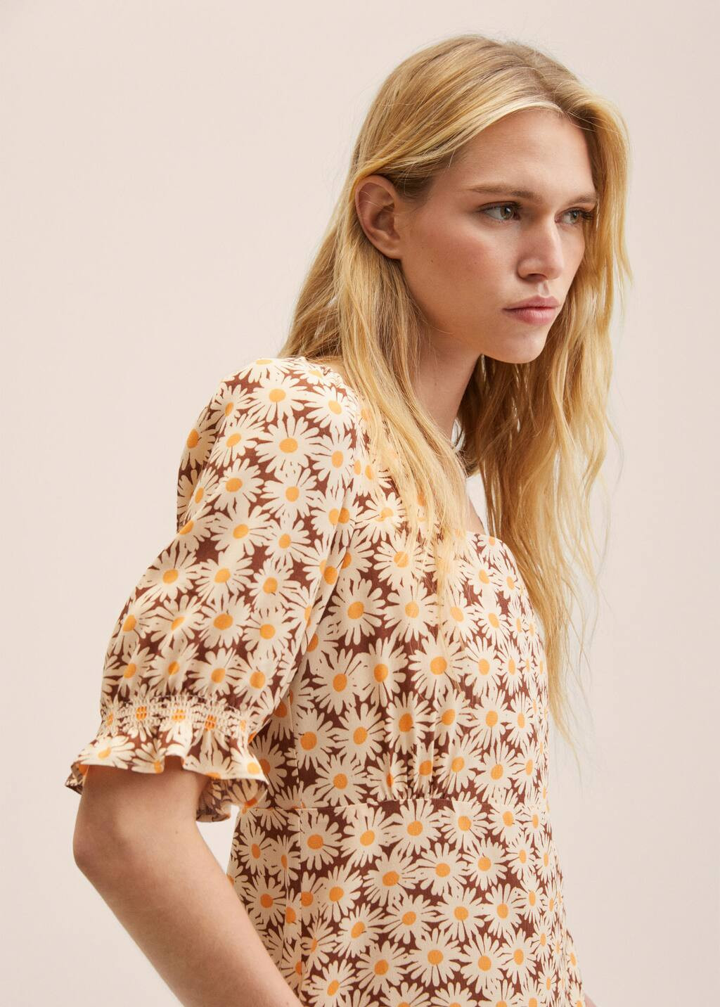 Printed dress with balloon sleeves | MANGO (US)