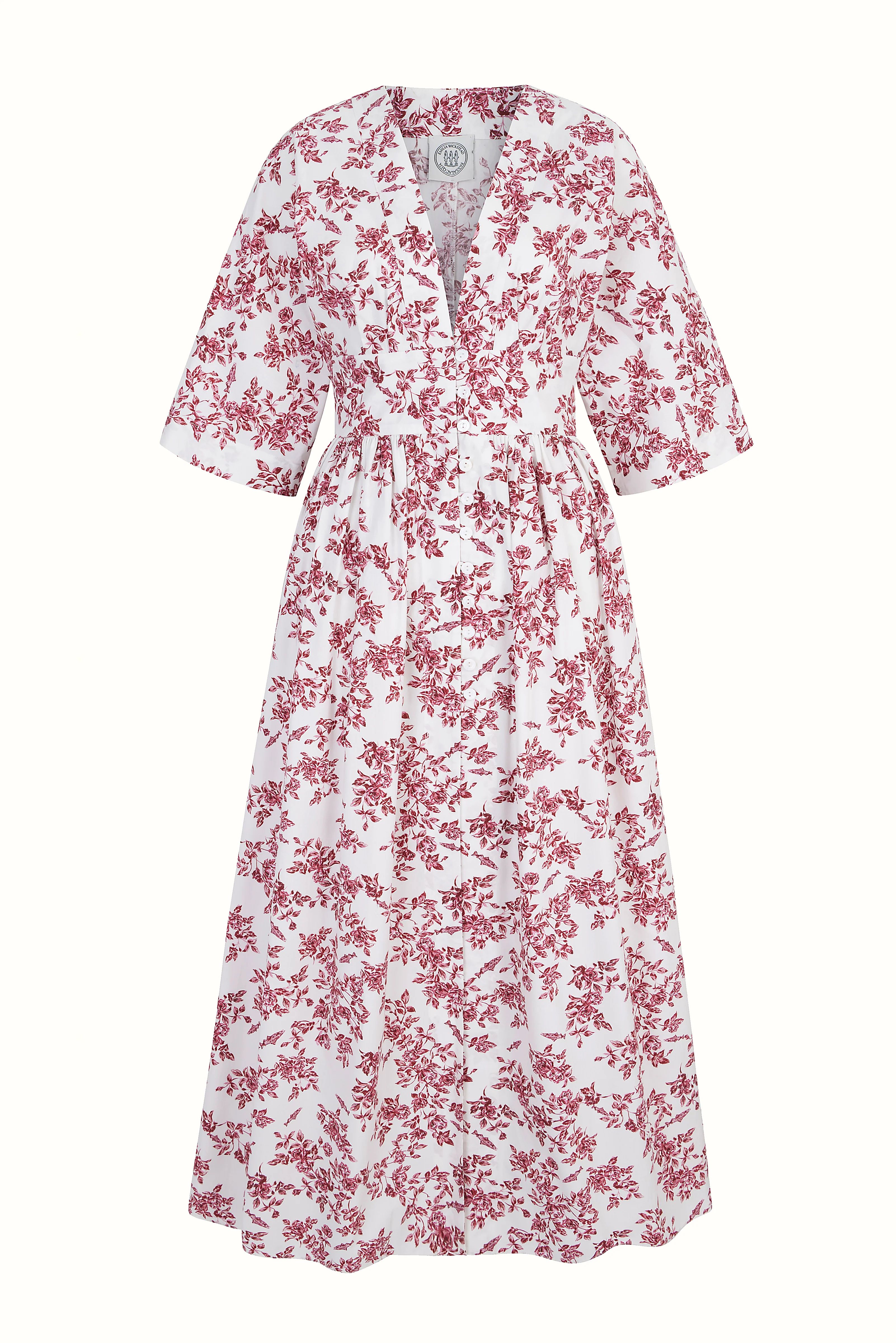 Emilia Wickstead X Passalacqua Elowen Kaftan In Vintage Pink Rose Print Cotton | Emilia Wickstead