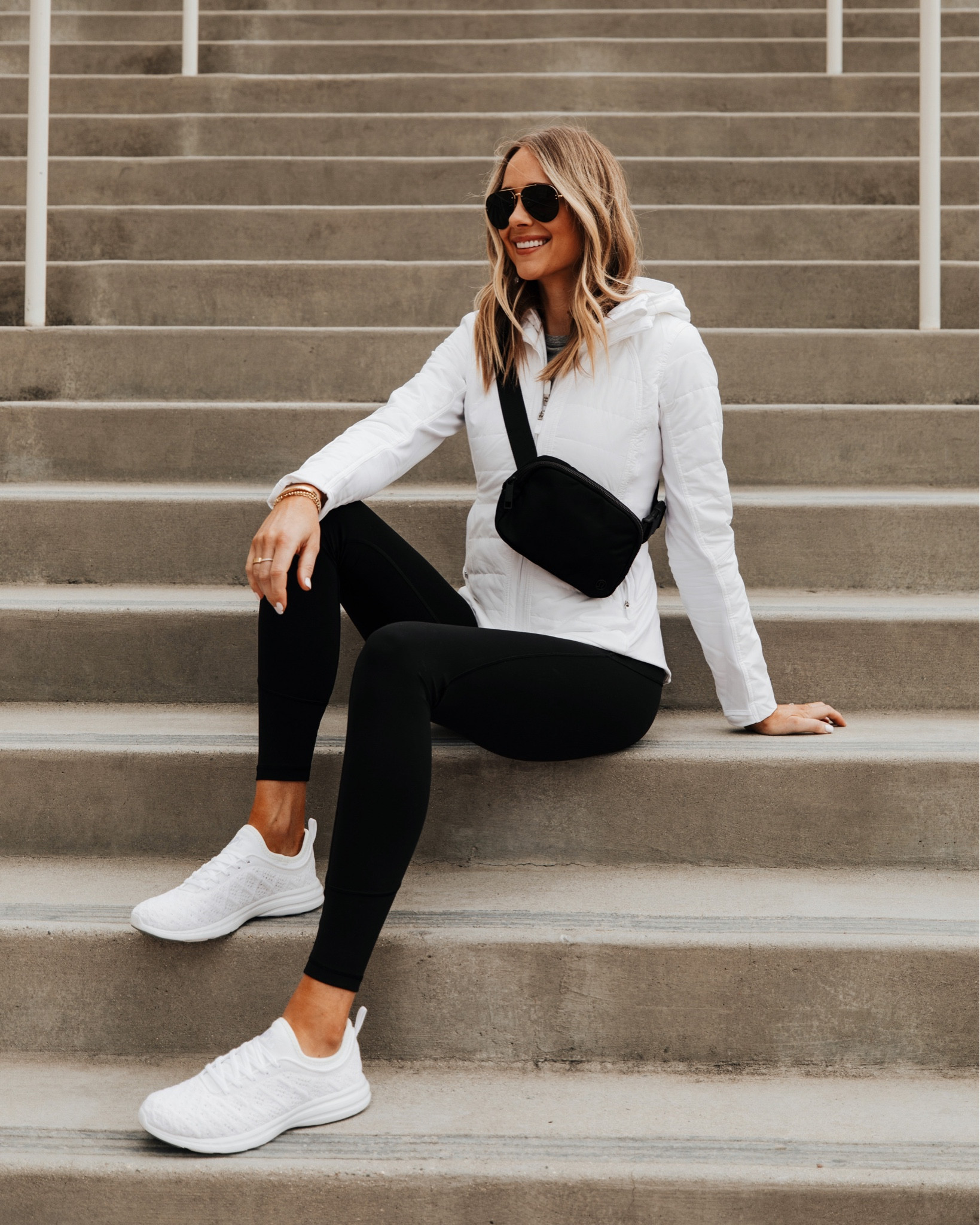 Fashion Jackson lululemon white puffer jacket, black leggings, black belt back, white sneakers, #fitness #fashionjackson #lululemon 

#LTKsalealert #LTKGiftGuide #LTKfit