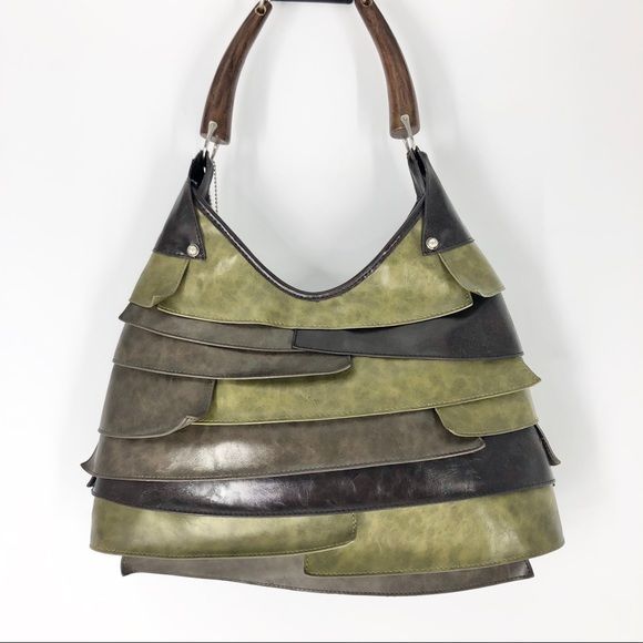 Unbranded Green & Brown Layered Handbag | Poshmark