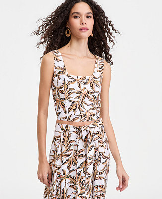 I.N.C. International ConceptsWomen's Printed Cropped Tank Top | Macy's