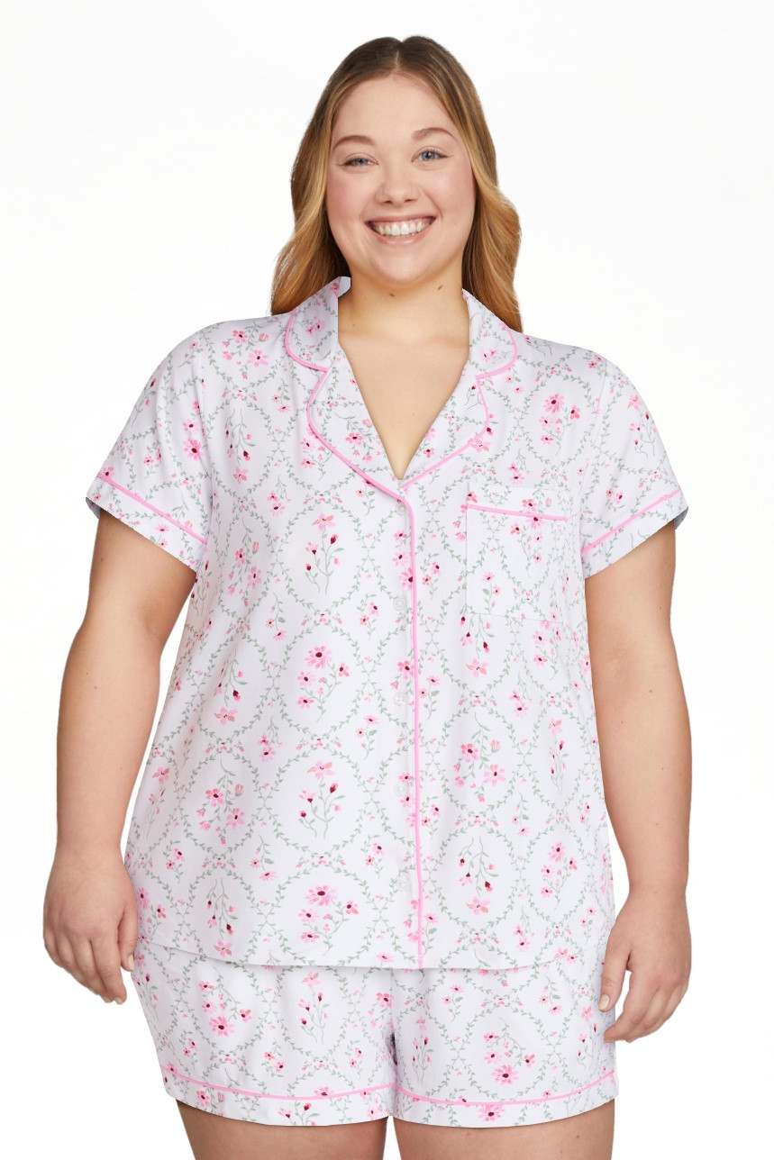 Joyspun Women’s Dreamy Soft Collection Bridal Knit Top and Shorts Pajama Set, 2-Piece, Sizes XS... | Walmart (US)