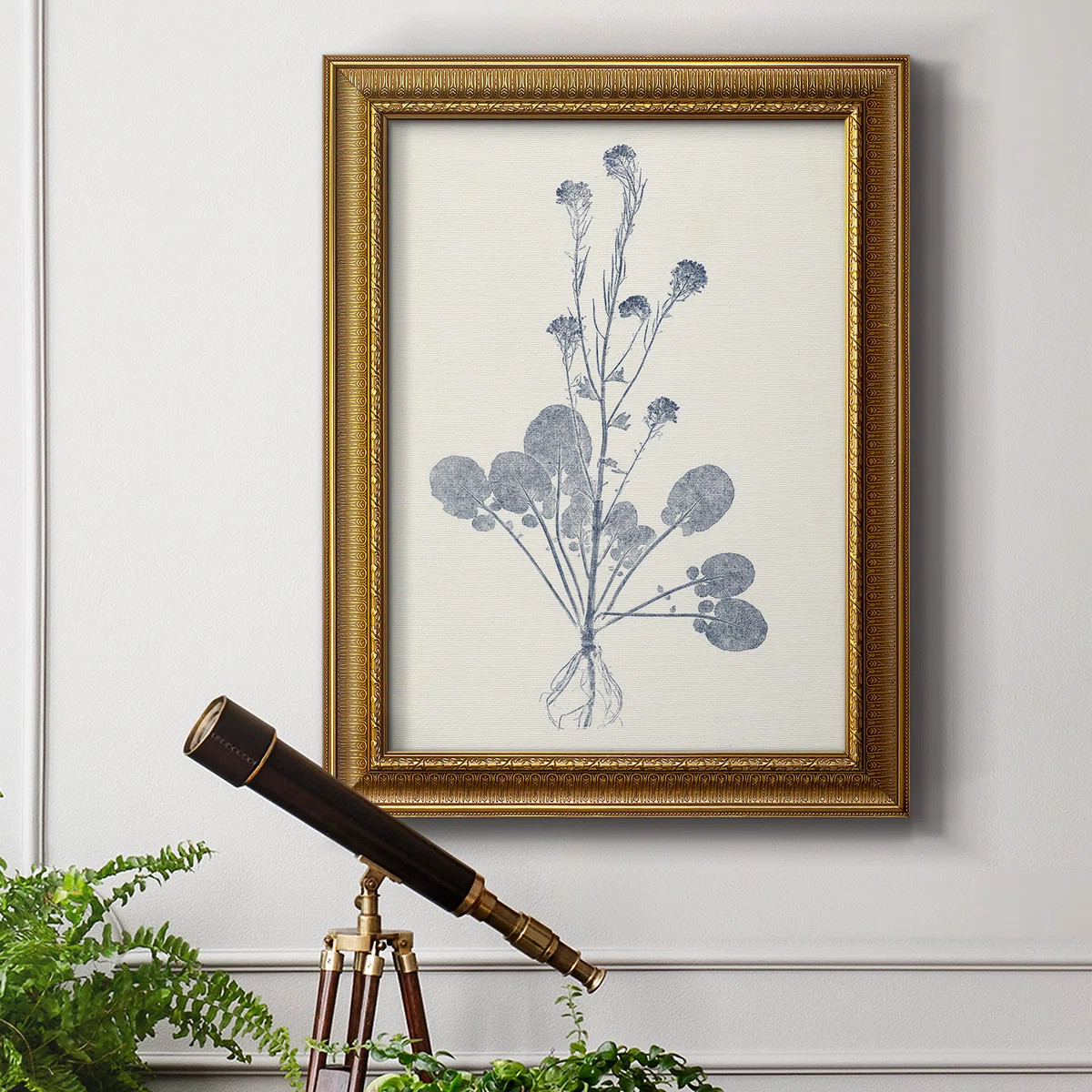 Red Barrel Studio Navy Botanicals VIII Premium Framed Canvas- Ready To Hang | Wayfair | Wayfair North America