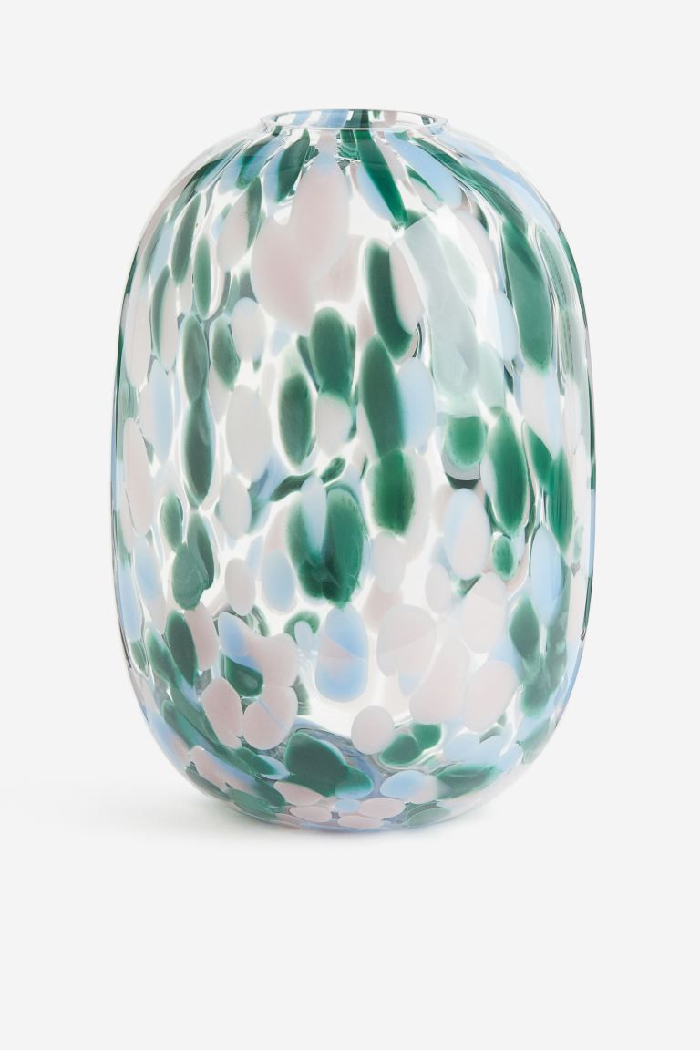 Large Patterned Glass Vase | H&M (US + CA)