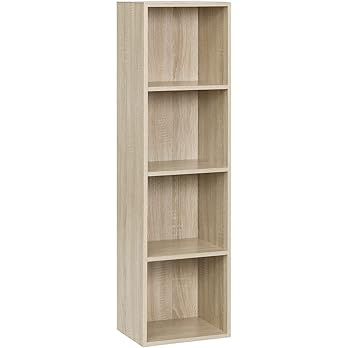 WOLTU Bookcase, 4 Cube Shelving Unit Storage Oak Book Shelf, Wooden Storage Cubes Bookcases for L... | Amazon (UK)