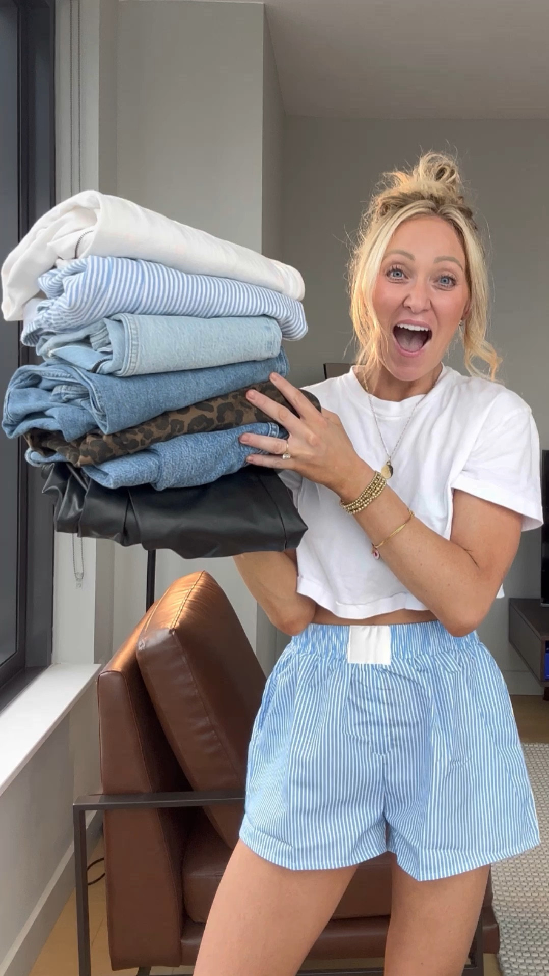 Abercrombie denim sale!!! 25% off + an extra 15% off using code: DENIMAF 👖🎉 hurry this sale only happens twice a year! It’s the best! 
For reference I’m 5’6” and typically wear size 24 
What im wearing in the video: 
1. High rise loose- size 24long in medium marble 
2. Ultra high rise 90s straight- size 24 R in light 
3. High rise 90s relaxed- size 24R in striped 
**other FAVES I own & love: 
1. Sloane tailored pants- run tts 
2. Sloane tailored linen pants- run tts
3. Vegan leather pants- any style (I order up to a 25 in this style) 

#LTKStyleTip #LTKxAF #LTKSaleAlert