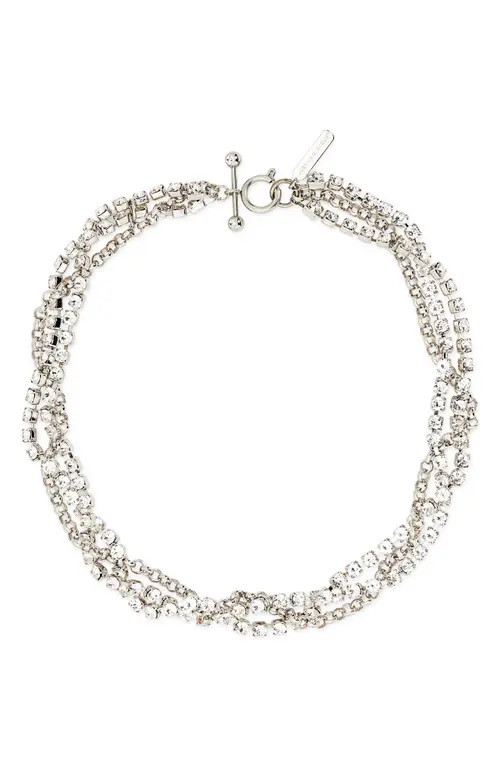 Justine Clenquet Liv Crystal Choker in Palladium at Nordstrom | Nordstrom