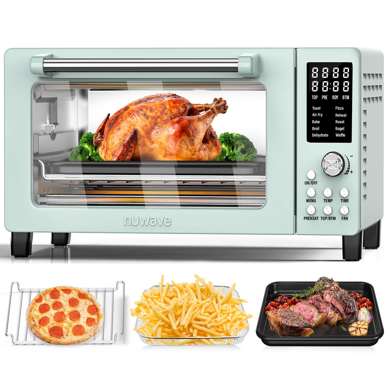 Nuwave Bravo Pro Smart 21QT Toaster Oven Air Fryer Combo, Convection Oven Countertop, 10 function... | Amazon (US)