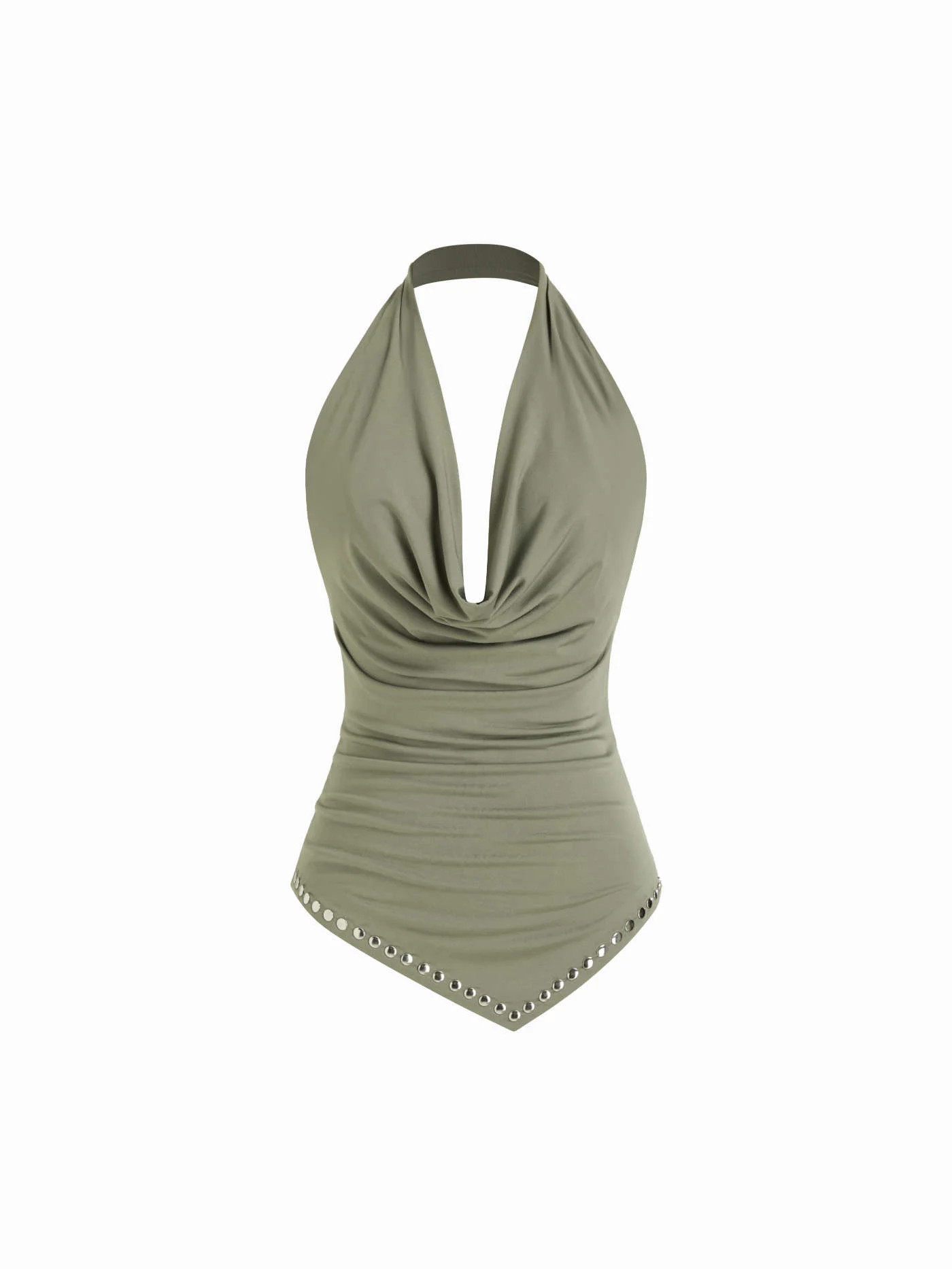 Partykleid Für Party Neujahr Festliches Kleid Strickstoff Halter-Halslinie, gerauhtes Metall-Det... | Cider