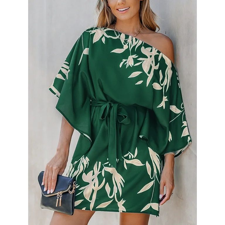 Cupshe Women's Forest Tropics Off-Shoulder Dress | Walmart (US)