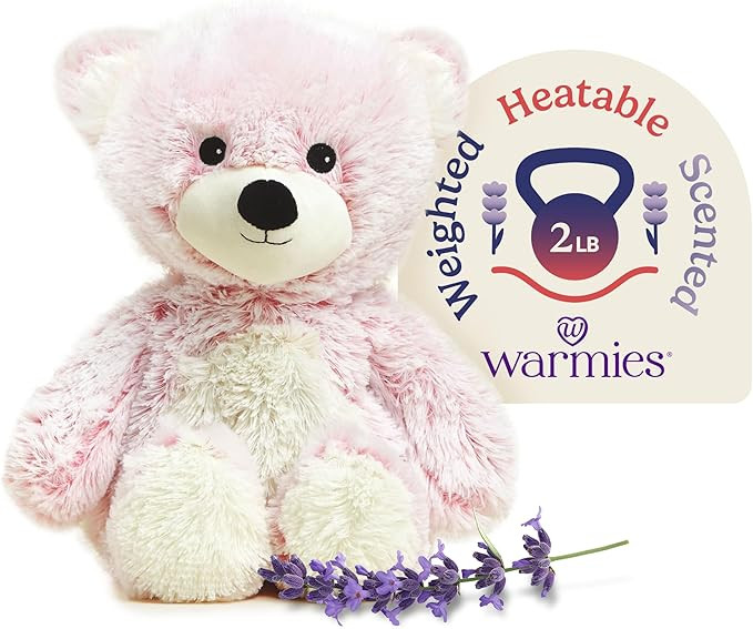 warmies Microwavable & Weighted Stuffed Animals, Pink Bear - Heated Stuffed Animal Plushie for Wa... | Amazon (US)