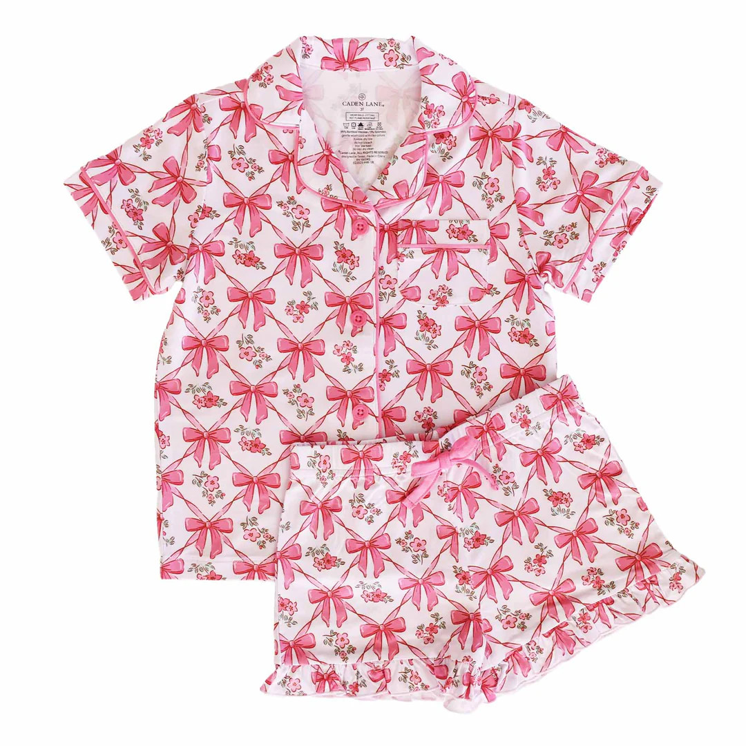 Two Piece Short Lounge Set | Bow Besties | Caden Lane