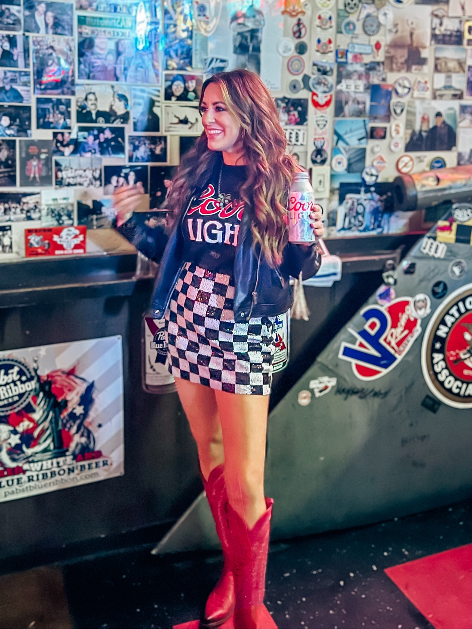 Sequin New Year’s Eve black and white checkered skirt - bling fringe jacket - rodeo - concert outfit - cowgirl boots 

#LTKHoliday #LTKSeasonal #LTKstyletip